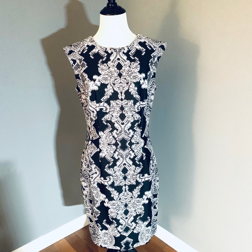 Black and white print dress